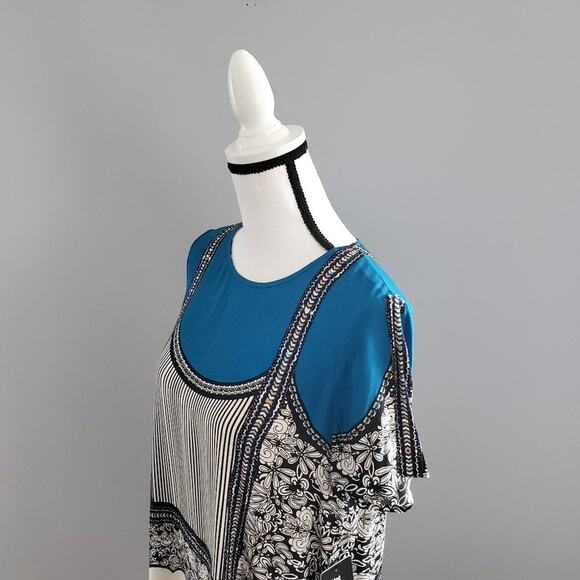 Express Graphic Short Sleeve Shift Dress Size S Petite - Picture 6 of 9